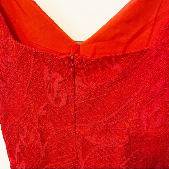 Lulus |  Meg Red Lace Sleeveless Tulip Hem Cocktail Dress Size XS - Picture 8 of 12